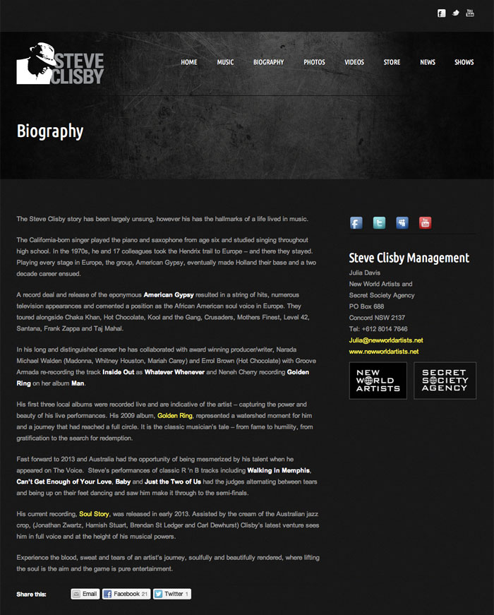 Steve Clisby Biography